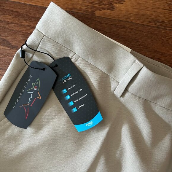 NWT Greg Norman Mens Classic Pro-fit Pants Size 34x32 Performance Wear Work Golf - Picture 5 of 10